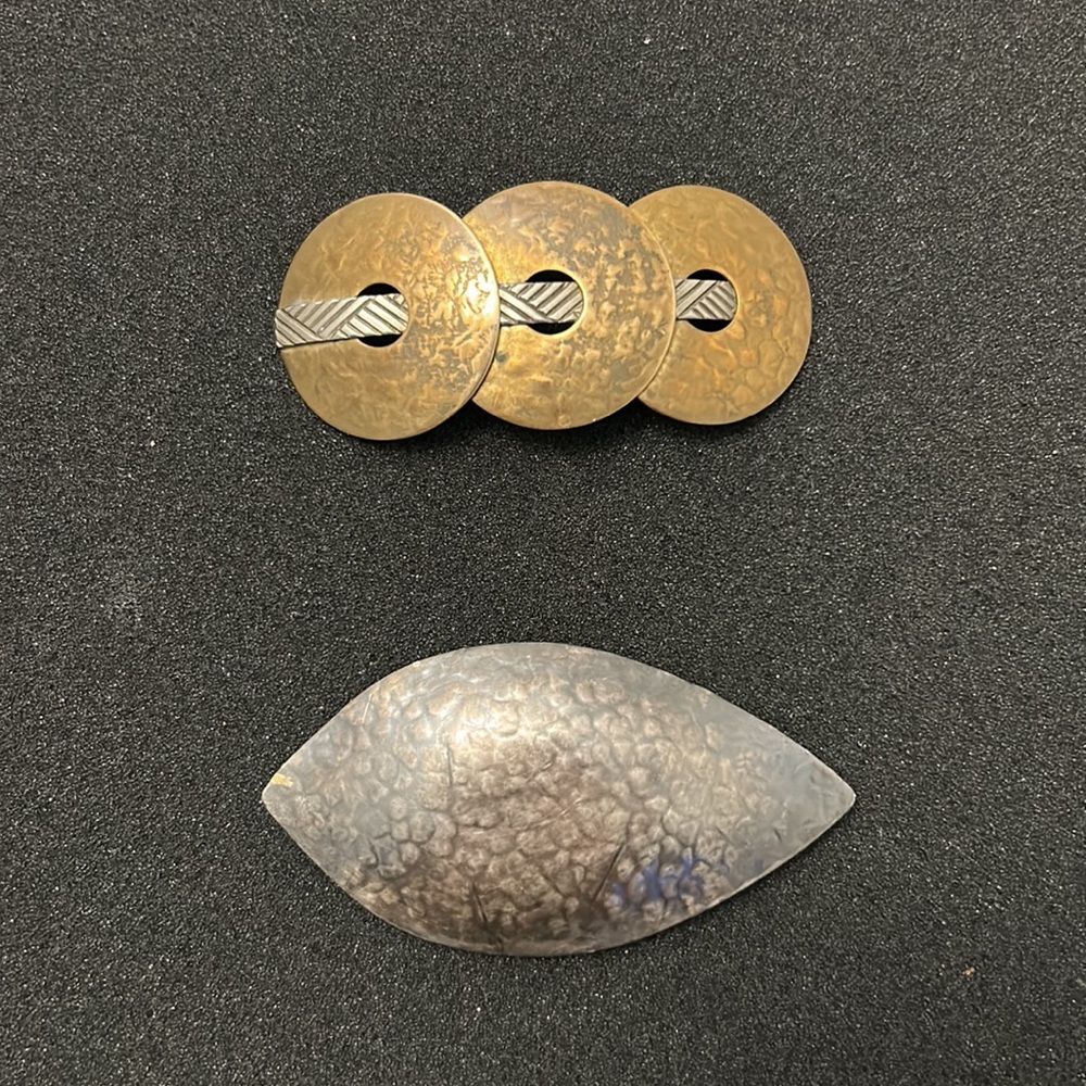 Brooches (2). Brass/Silver and Antique Silver SUPER FAST SHIPPING